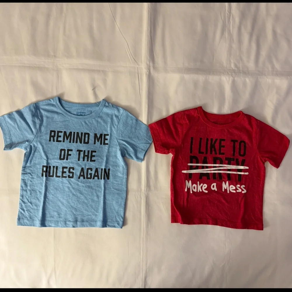 The Children’s Place 2p 18-24M Short Sleeve T-Shirt Bundle - Red & Blue